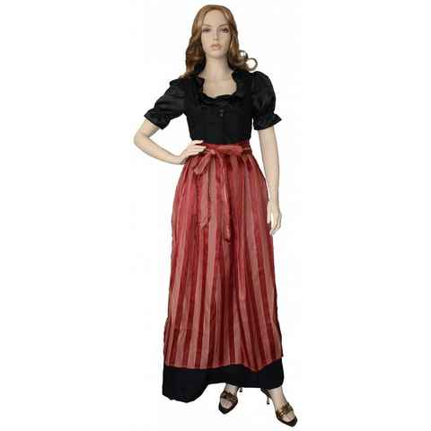 German Wear Dirndl GW1353 Stella Dirndl SET Gastronomiedirndl Trachten Lang Schwarz Bluse & Schürze