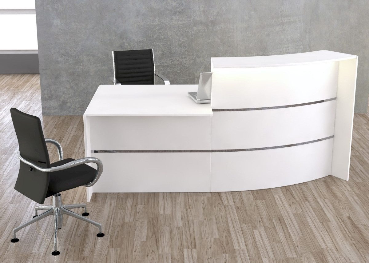 KERKMANN Empfangstheke Bogentheke Bari mit Beratungsplatz weiß