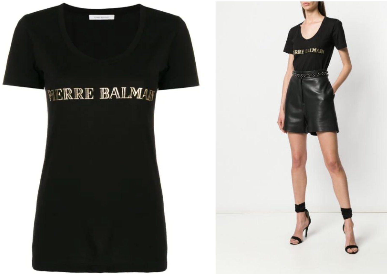 Balmain T-Shirt PIERRE BALMAIN LOGOSHIRT ICONIC BRAND LOGO CULT BLUSE ROCK TOP