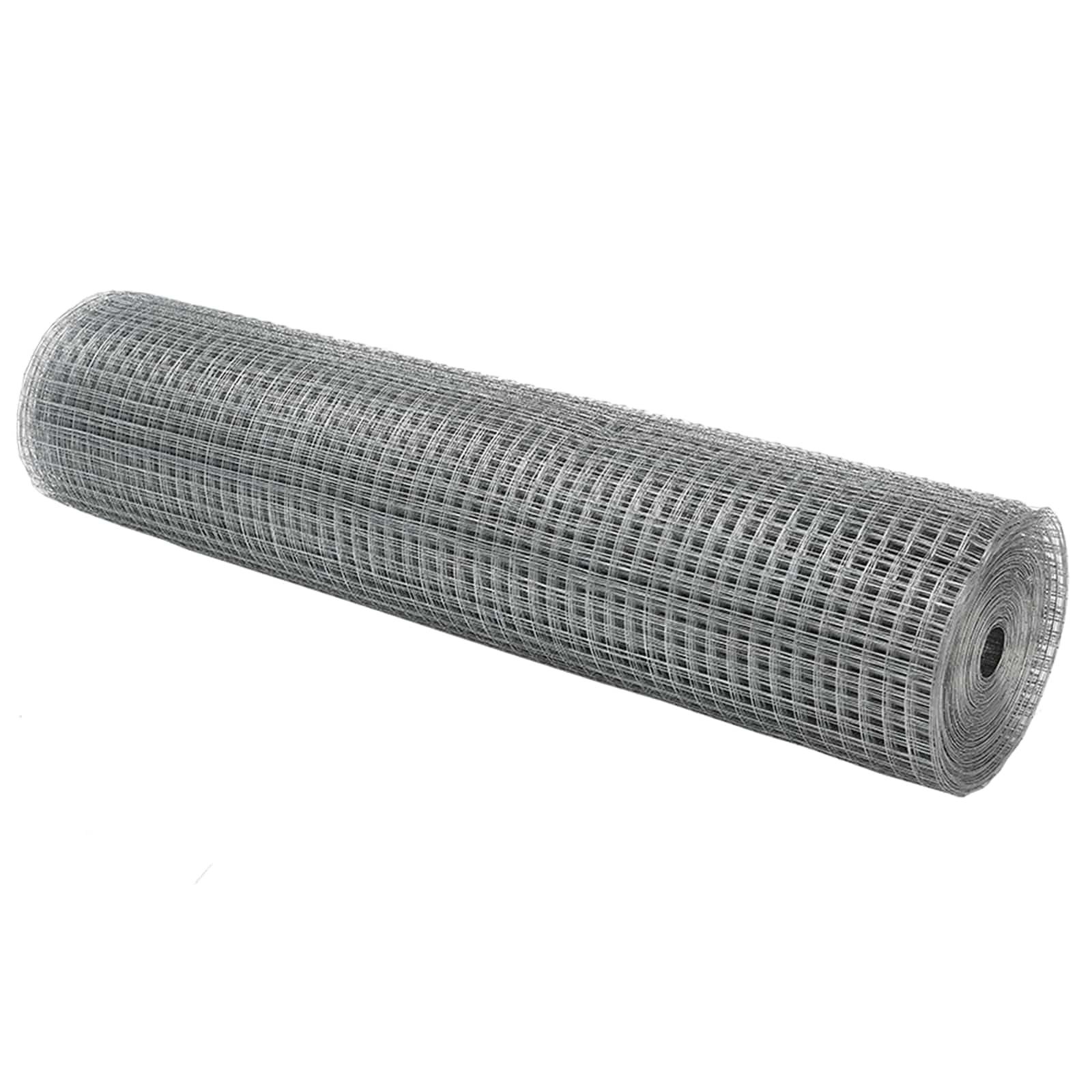 vidaXL Gartenzaun Geschweißter Drahtzaun Silber, (1-St)