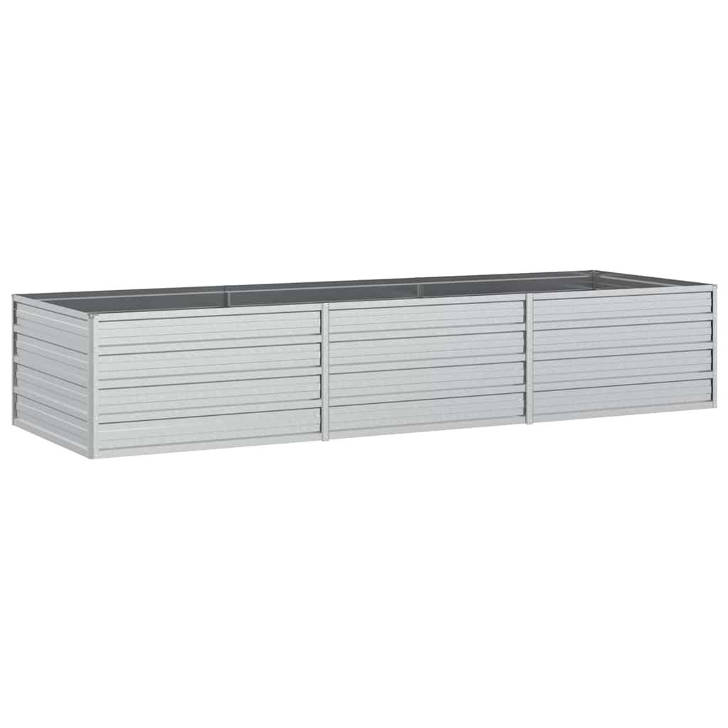 vidaXL Hochbeet Garten-Hochbeet 240x80x45 cm Verzinkter Stahl Silber (1 St)