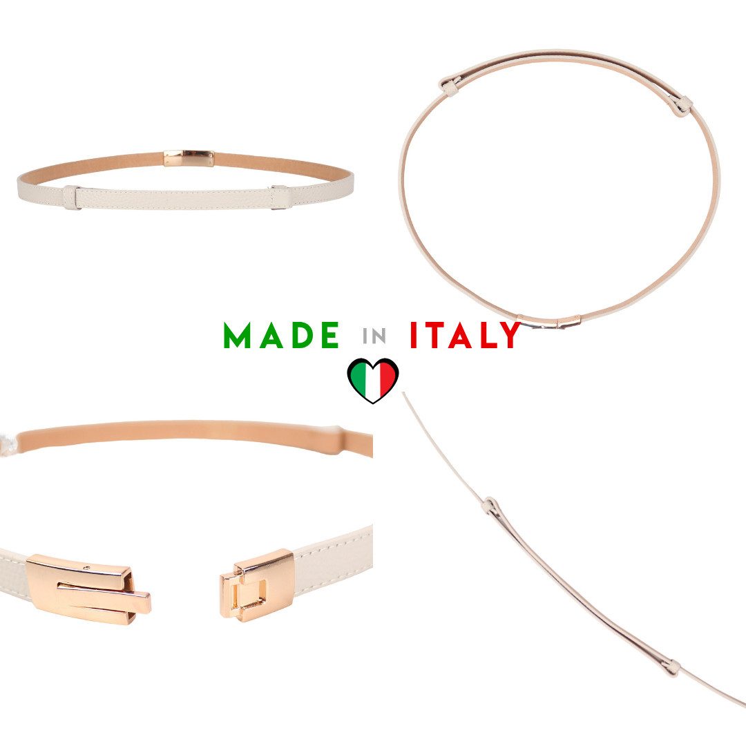 MIRROSI Ledergürtel Damen Gürtel Echtleder, Made in Italy, 18mm breit (Passt fast zu jeder Hosenschlaufe) Einheitsgröße (Geeignet für einen Hüftumfang von ca. 5 – Bild 4 von 5
