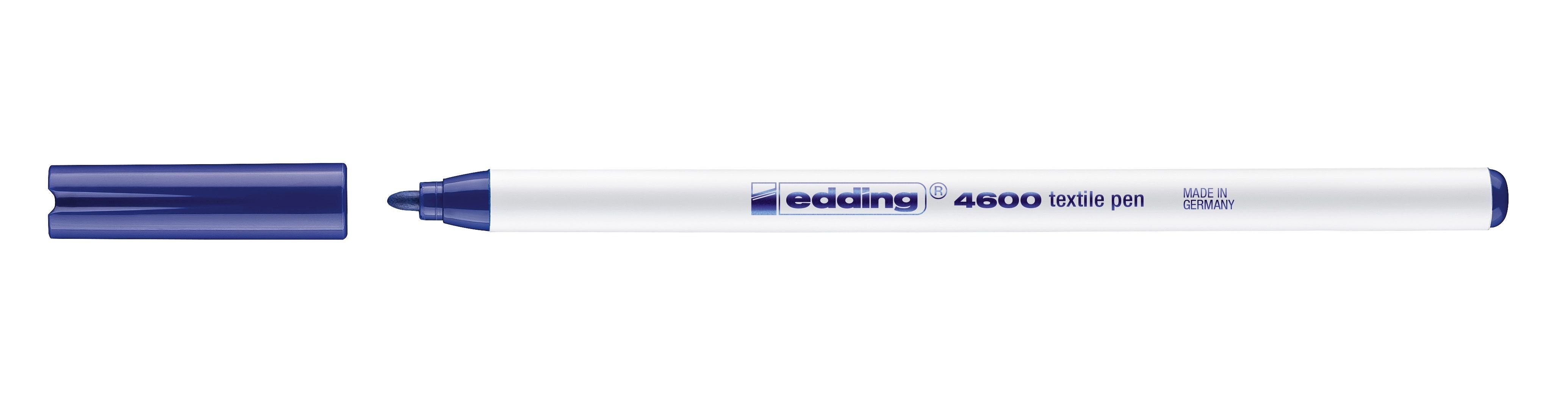 Lackmarker Edding 4600-003 Textilmarker- Rundspitze 1 mm blau