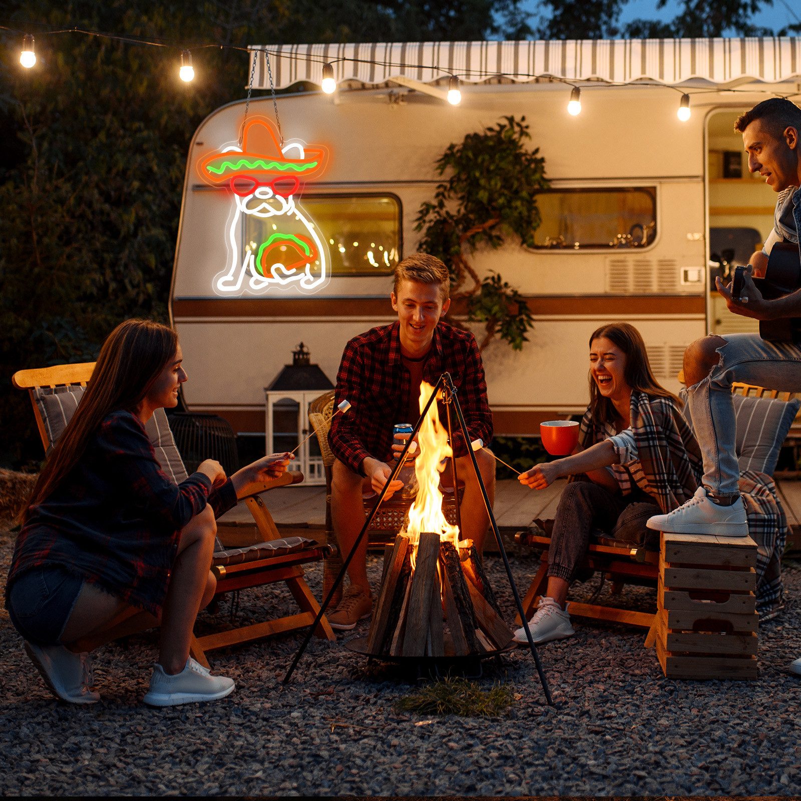 MUPOO LED Dekolicht Tacos Hund Neonschilder Dimmbar,Französische Bulldogge günstig online kaufen