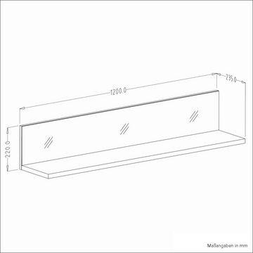 Lomadox Esszimmer-Set HOOVER-83, (Spar-Set, 5-St), grau modern mit Glasfronten und Beleuchtung 360/195/48 cm