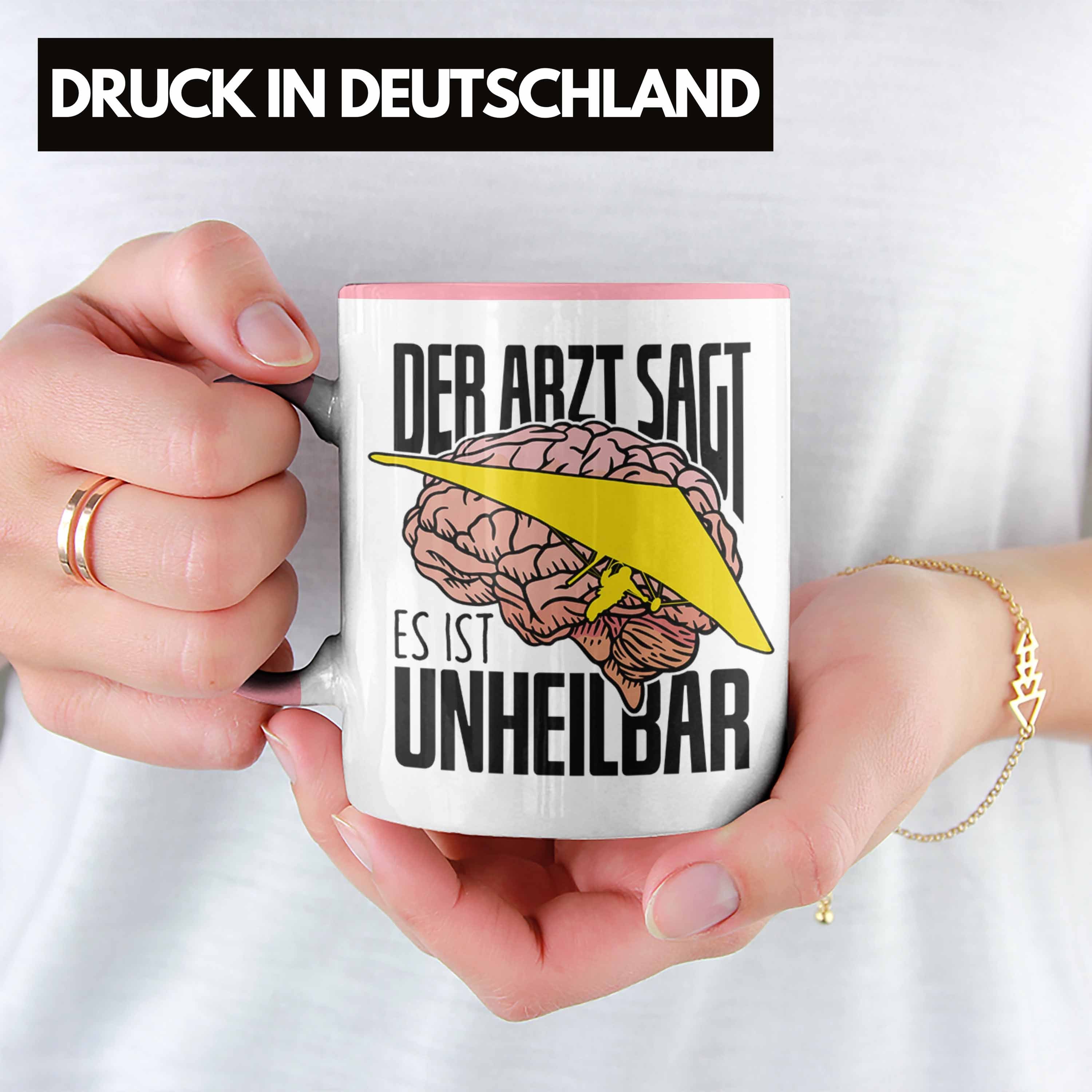 Spruch für Rosa Tasse Sagt Drachenflieger "Der Arzt Trendation Tasse Geschenk Hängegleiter