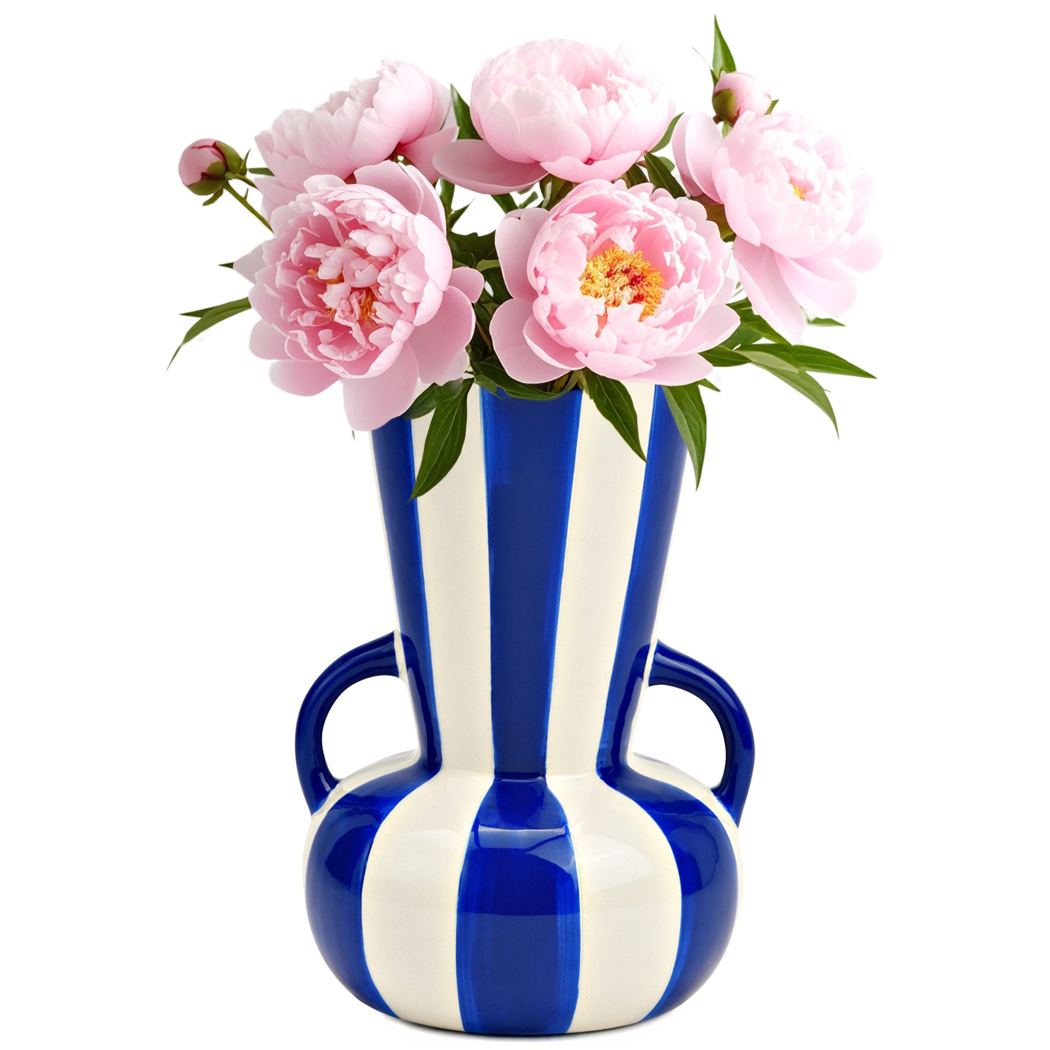 matches21 HOME & HOBBY Dekovase Blumenvase bunt gestreift, blau weiß in Ø 1 günstig online kaufen