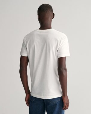 Gant T-Shirt SLIM SHIELD V-NECK T-SHIRT mit einer kleinen Logostickerei auf der Brust