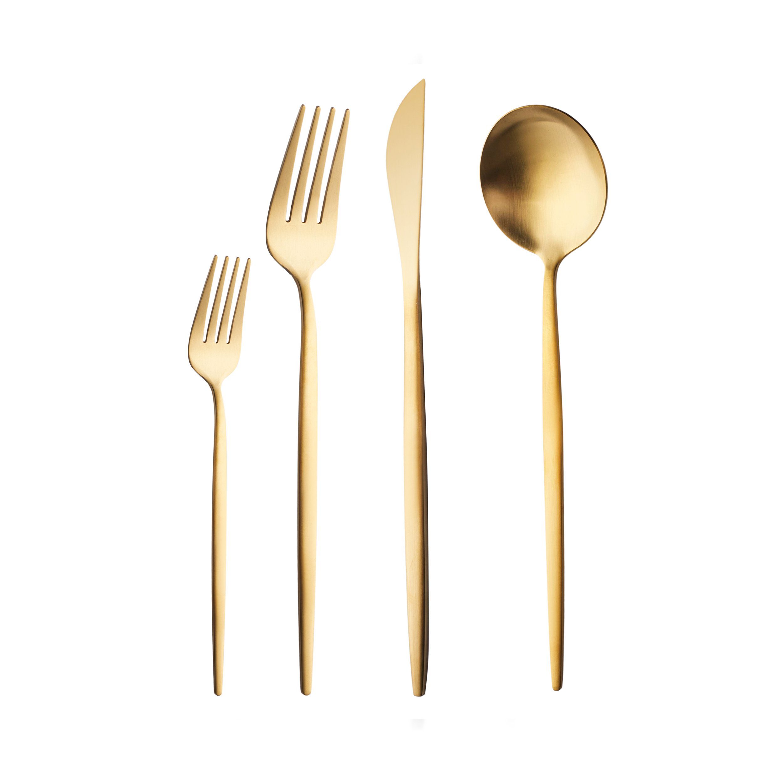 Besteck-Set Bella Matte Gold Besteck Set für 6 Personen, 24 Teilig