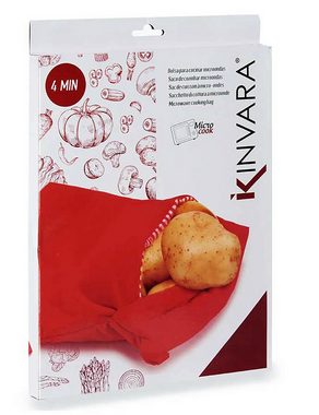 KINVARA Mikrowellenbehälter KARTOFFELTASCHE für Mikrowelle Rot Kochtasche Kartoffelsack 16, Kartoffelbeutel Kartoffel Kartoffeln Schnell Kochen Tasche