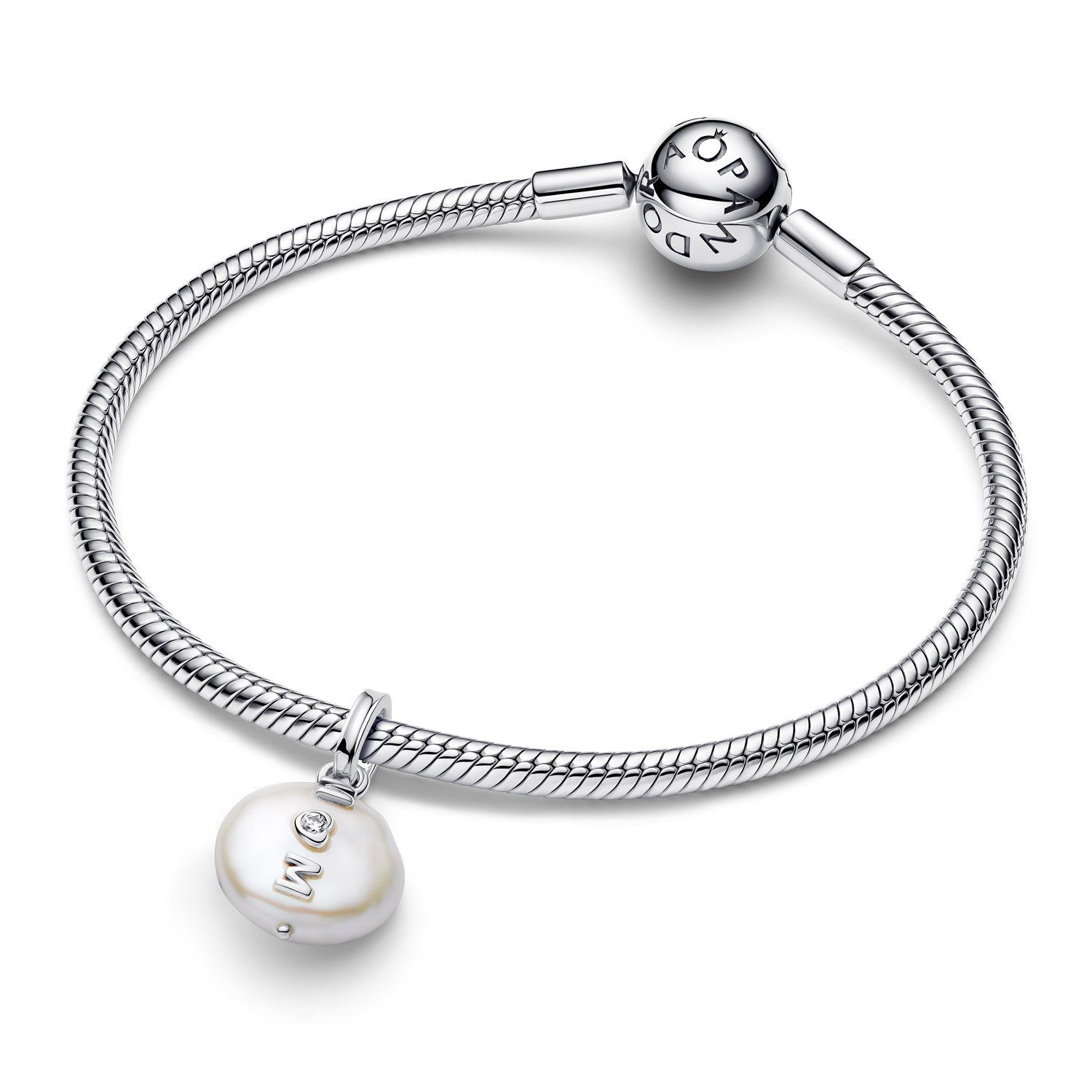 Pandora Kettenanhänger Charm-Silber Mum mit Barockperle