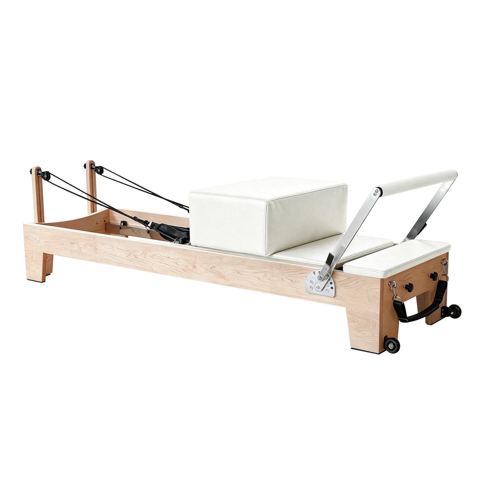 JASPORT Pilates-Reformer Hochwertige Holz-Reformer Serie für Pilates-Studios, (Komplottes Pilates Reformer Set), Aus Ahornholz, stabil, leise und mit 6 Federn