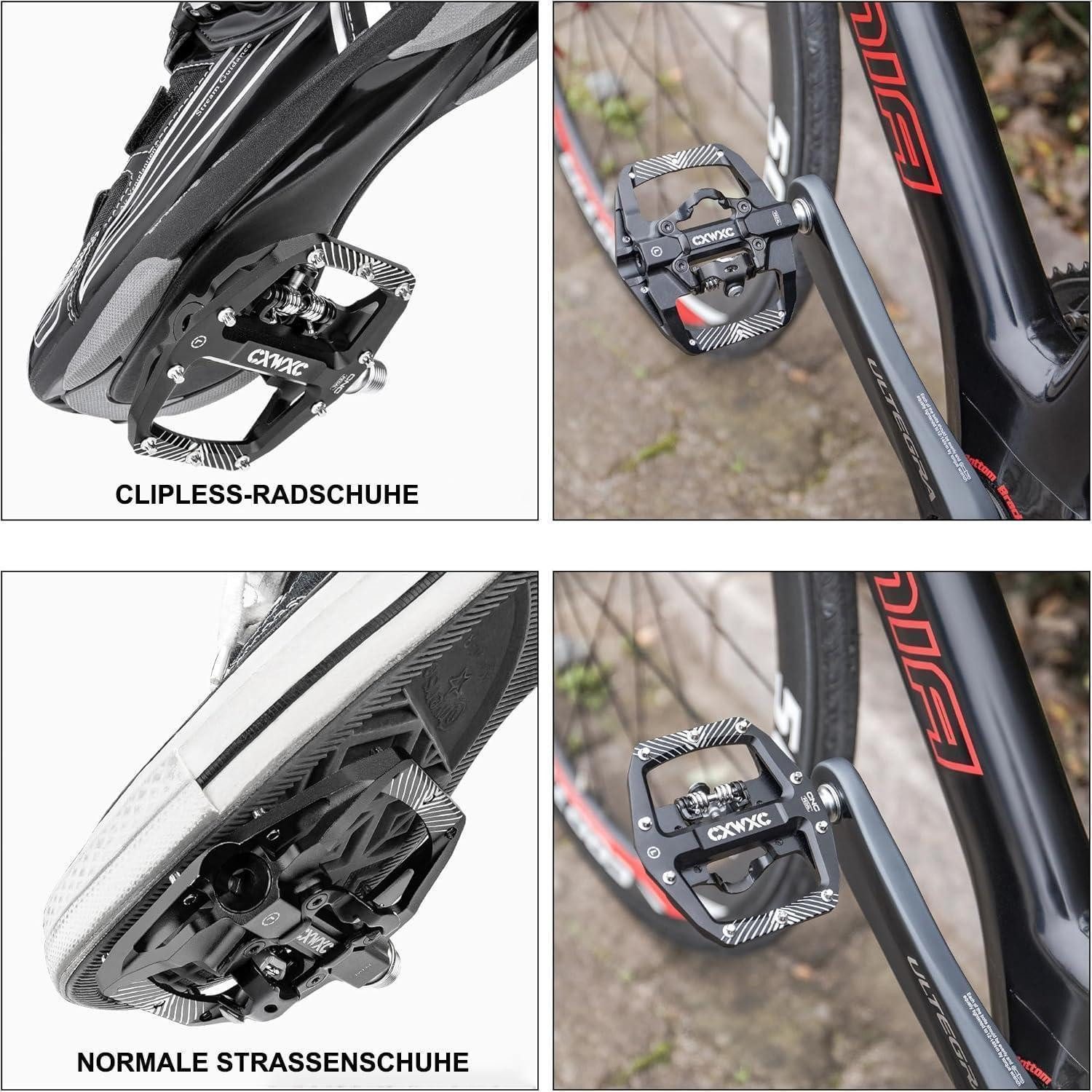 LuxusKollektion Klickpedale Fahrradpedale Klick/Plattform MTB Rennrad Schwarz
