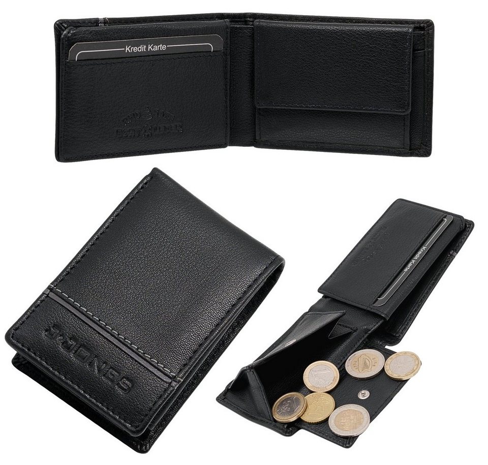 J.Jones Mini Geldbörse aus Nappaleder, klein und handlich mit RFID Schutz | Mini-Geldbörsen