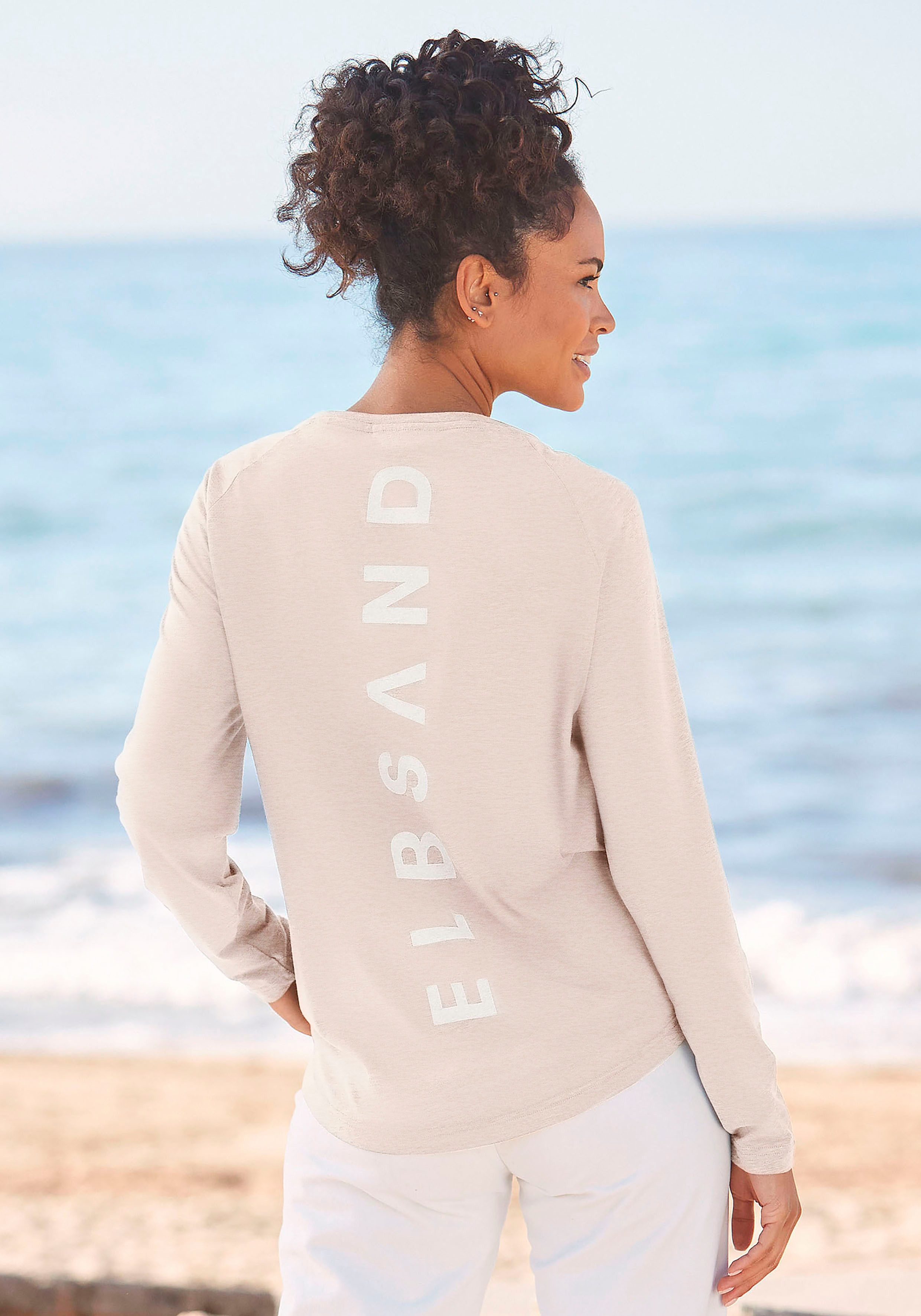 Elbsand Longsleeve Tira mit Logodruck hinten, Langarmshirt, sportlich-casual