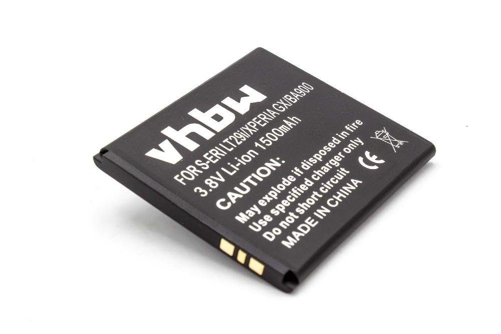 vhbw kompatibel mit Sony Ericsson Xperia GX, TX LT29, J, T LT29i Smartphone-Akku Li-Ion 1500 mAh (3,8 V)