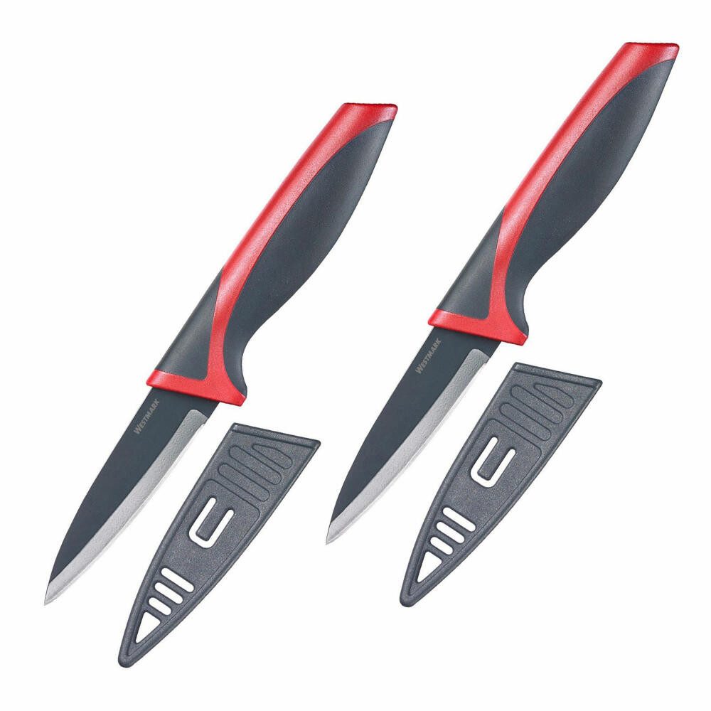 WESTMARK Schälmesser Set, Klingenlänge: 8 cm, je mit Klingenschutz, 2 Schäl-/Gemüsemesser
