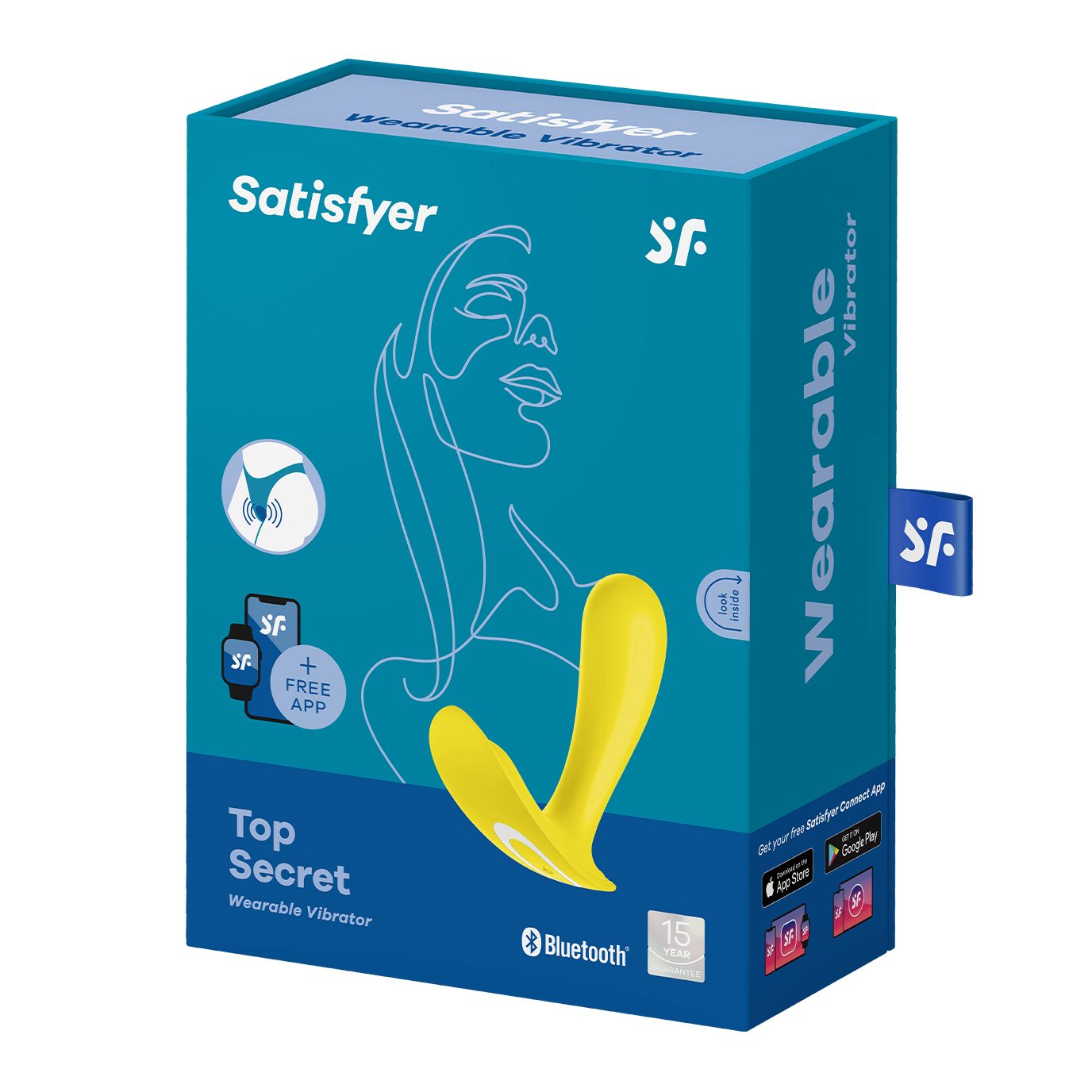 Connect 11 cm, Vibrator, Satisfyer APP mit Satisfyer Bluetooth App, Top Klitoris-Stimulator Secret gelb