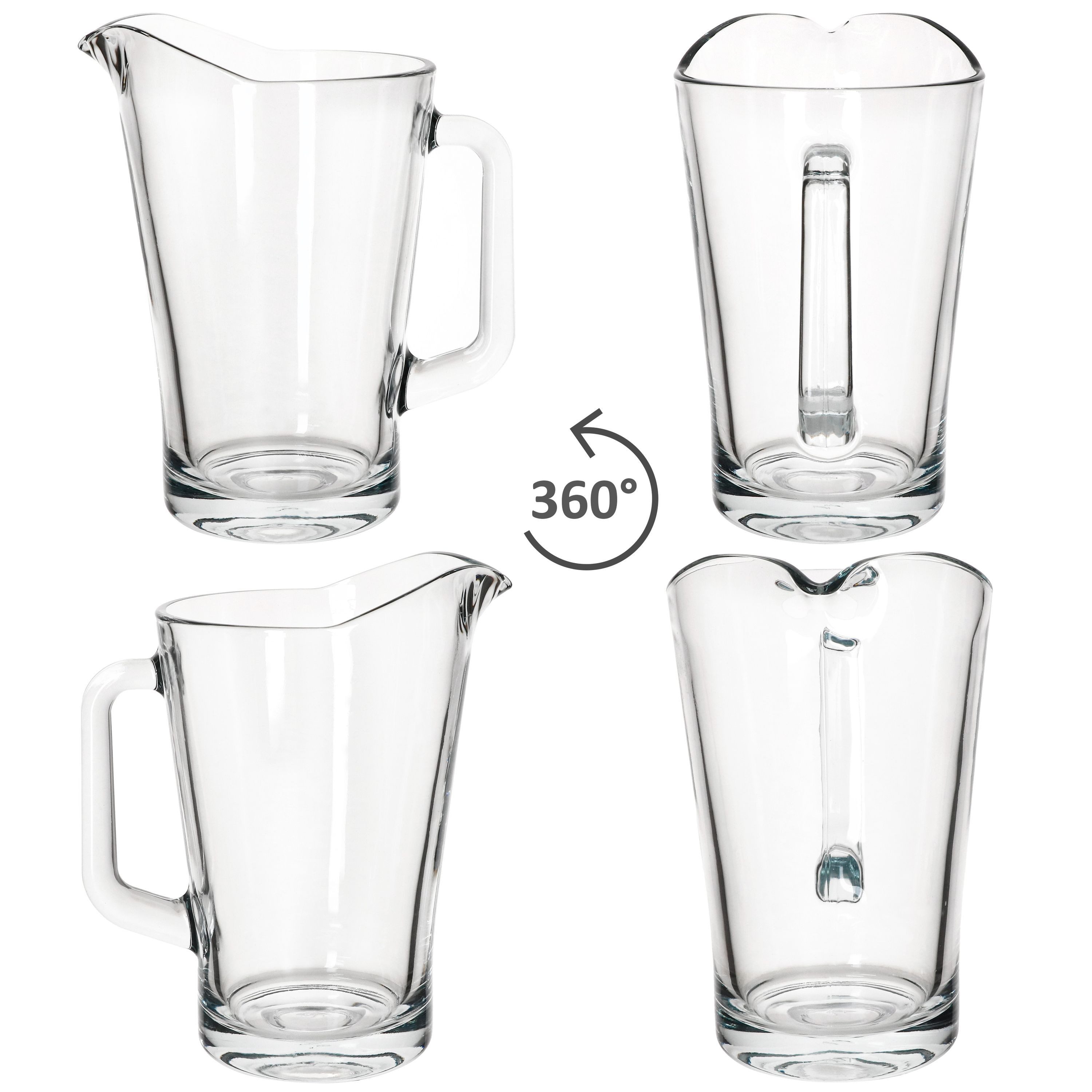 MamboCat Karaffe MamboCat Festival Krug Glaskrug 1,6L Henkel Karaffe Kanne Bier Pitcher – Bild 4 von 5