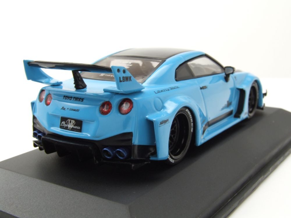 Solido Modellauto Nissan GT-R R35 Liberty Walk LB-Works 2019 blau, Maßstab 1:43