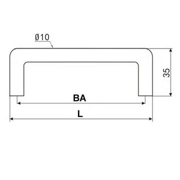 SO-TECH® Möbelgriff Bügelgriff BG03e echt Edelstahl BA 64 - 320 mm - incl. Schrauben, Griff Schrankgriff Schubladengriff - incl. Schrauben