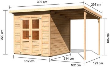 Karibu Gartenhaus Baggersee 3, BxT: 390x236 cm, (Set)