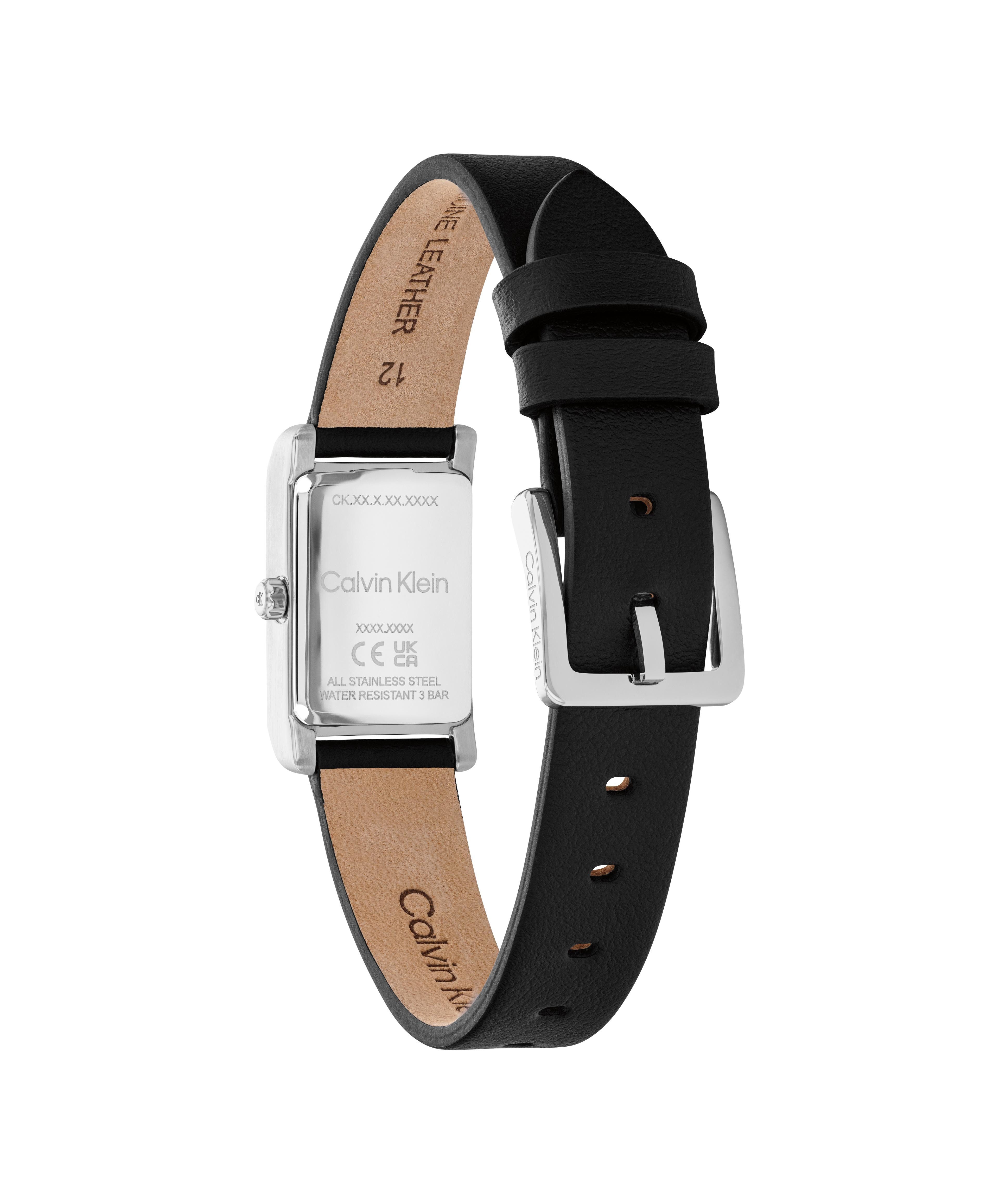 Calvin Klein Quarzuhr CK Light 25100208, Armbanduhr, Damenuhr, Lederarmband, analog