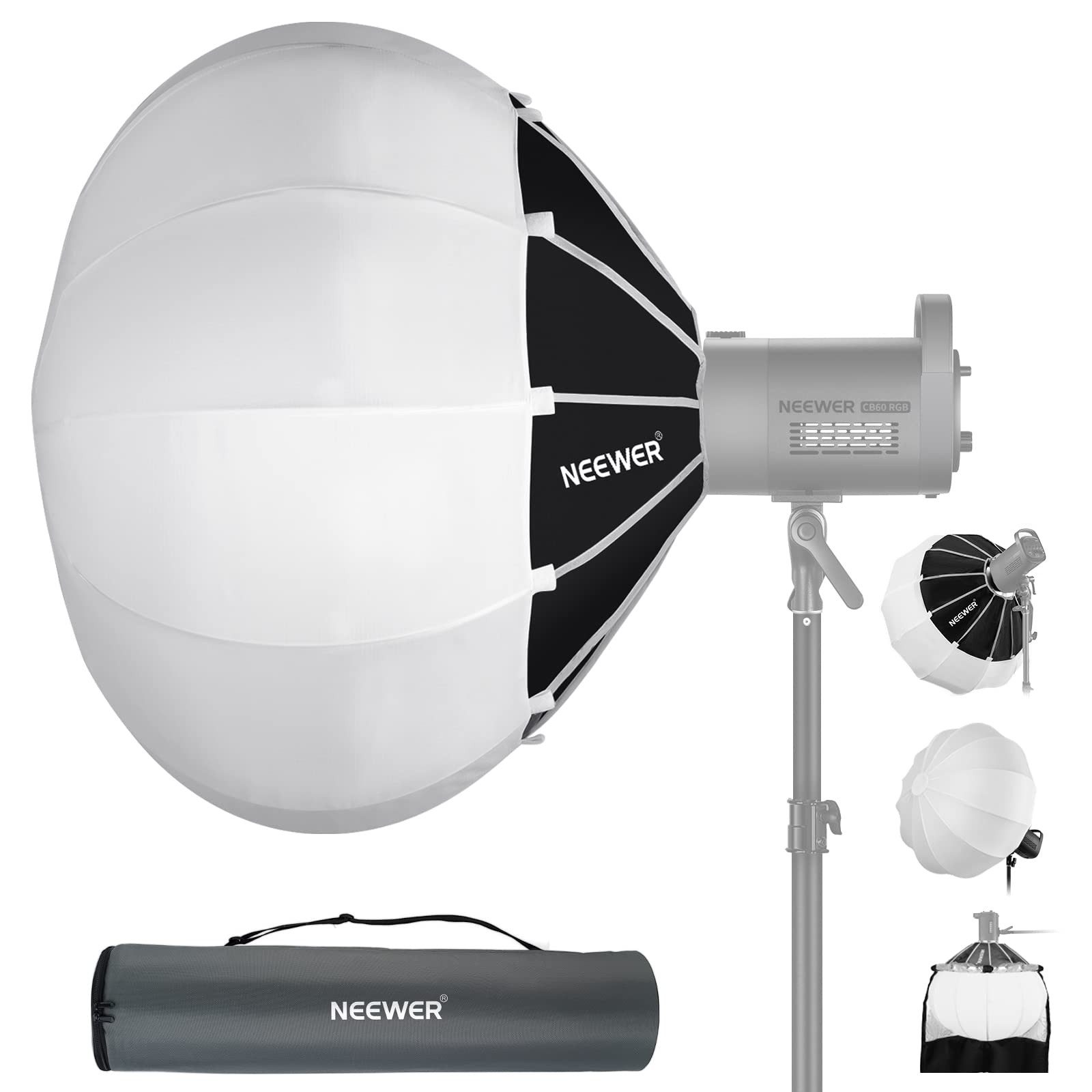 Neewer Softbox NS90L 90cm Laternen Softbox: Schnellwechsel, Bowens, für Aputure/Godox, Schnellverschluss