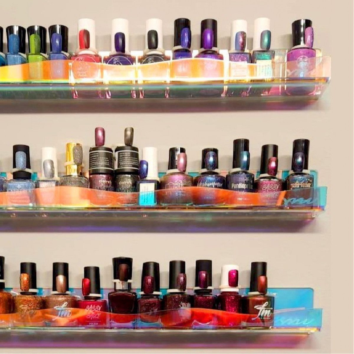 FELIXLEO Bücherregal Wandregal aus Acryl in Regenbogenfarben 15 Zoll günstig online kaufen