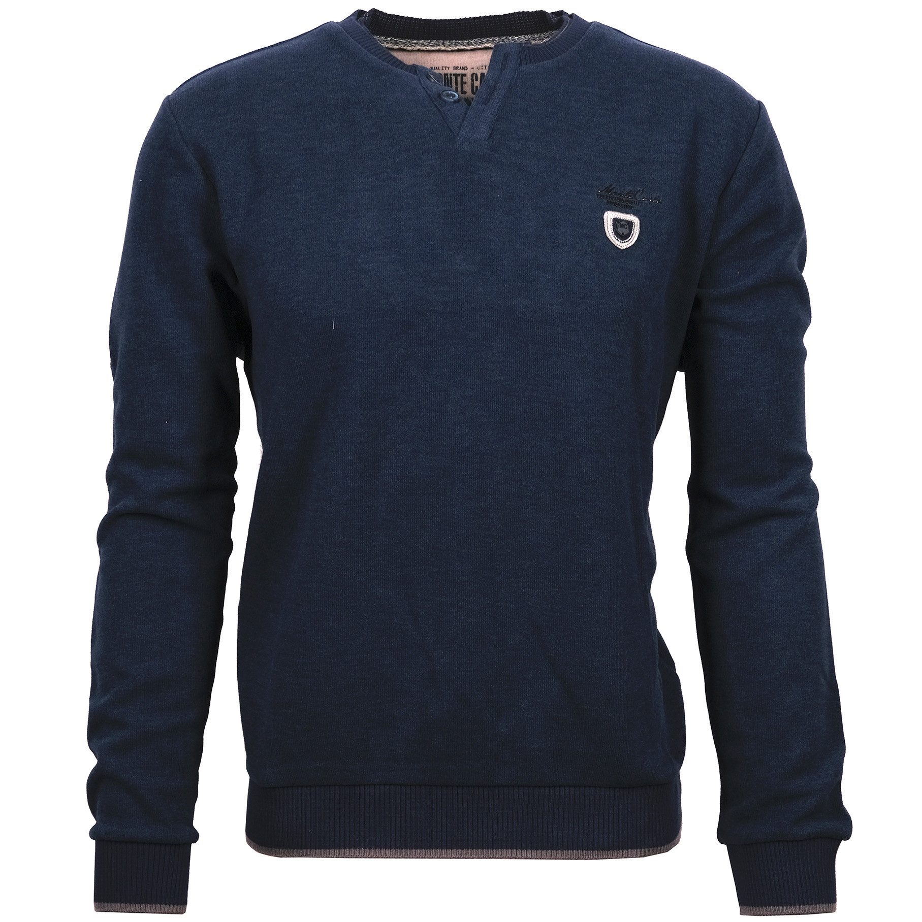 Mode Monte Carlo Sweatshirt Sweat-Shirt Serafino Jeansblau