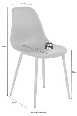 INOSIGN Essgruppe Miller, (Set, 5-tlg), Glastisch mit 4 Stühlen (Kunststoffschale)