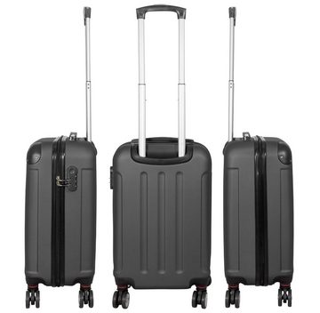 MONOPOL® Hartschalen-Trolley Hartschalen-Trolley Reisekoffer ABS Hartschalenkoffer, gefütterter Innenraum/Zahlenschloss/4 Doppellräder