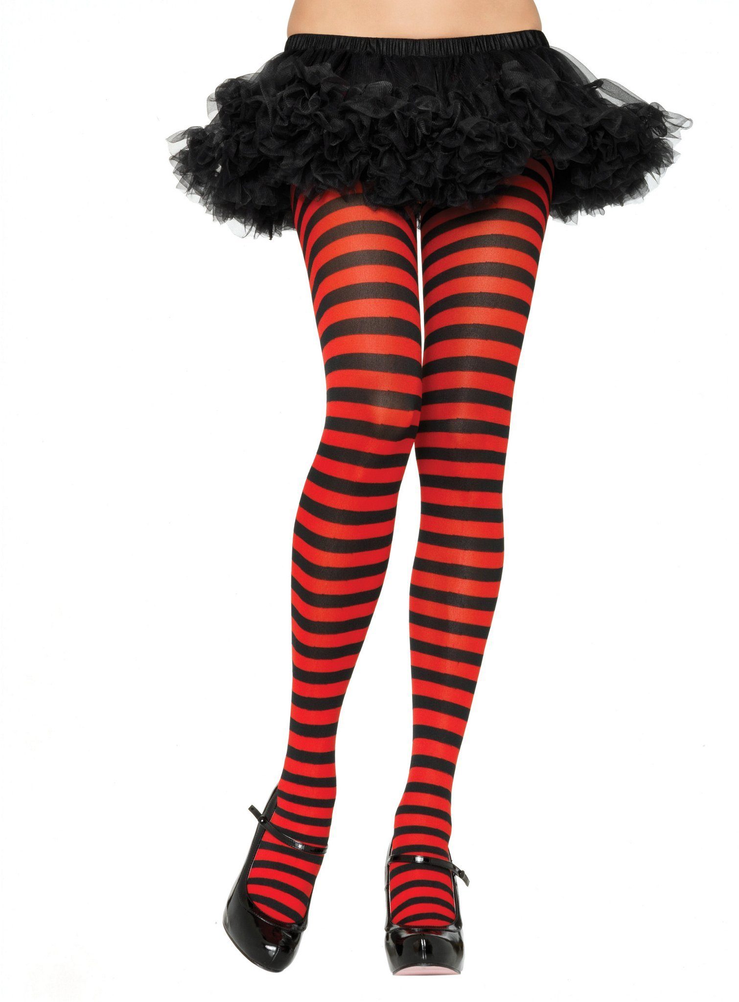 Leg Avenue Strumpfhose Ringelstrumpfhose schwarz-rot (1 St) Sinnlich verführerisches Accessoire, das Stil und Trend vereint