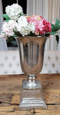 MichaelNoll Dekovase MichaelNoll Vase Blumenvase Gefäß Pokalvase Dekovase - Metall Aluminium Silber - Deko für Wohnzimmer, Schlafzimmer oder Büro 40 cm