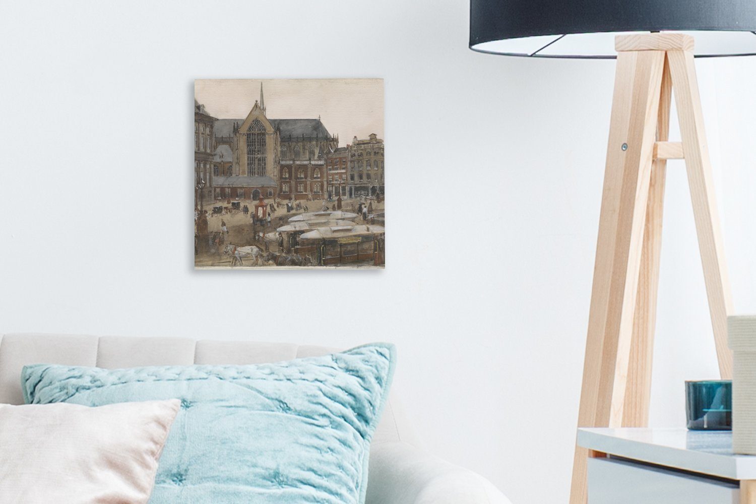 OneMillionCanvasses® Leinwandbild Dam-Platz in Amsterdam - George Breitner, Hendrik Bilder St), Wohnzimmer Schlafzimmer Leinwand Gemälde (1 für von