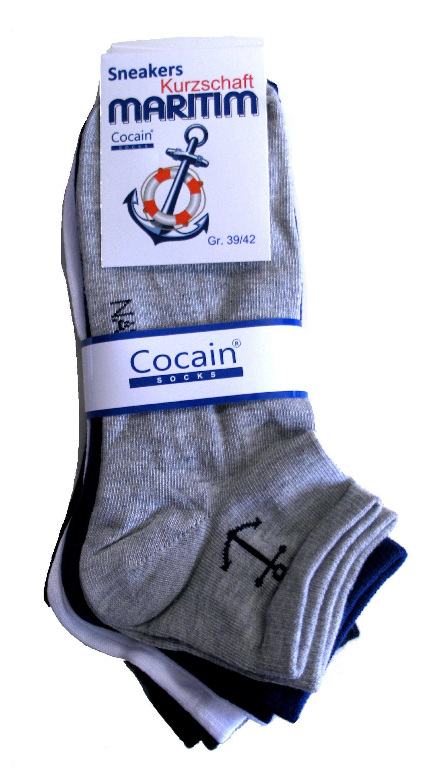 Socken Cocain Paar underwear Herren 8 Modelle Füsslinge Sneaker Baumwolle verschiedene Söckchen (8-Paar) Maritim - Sneakersocken für