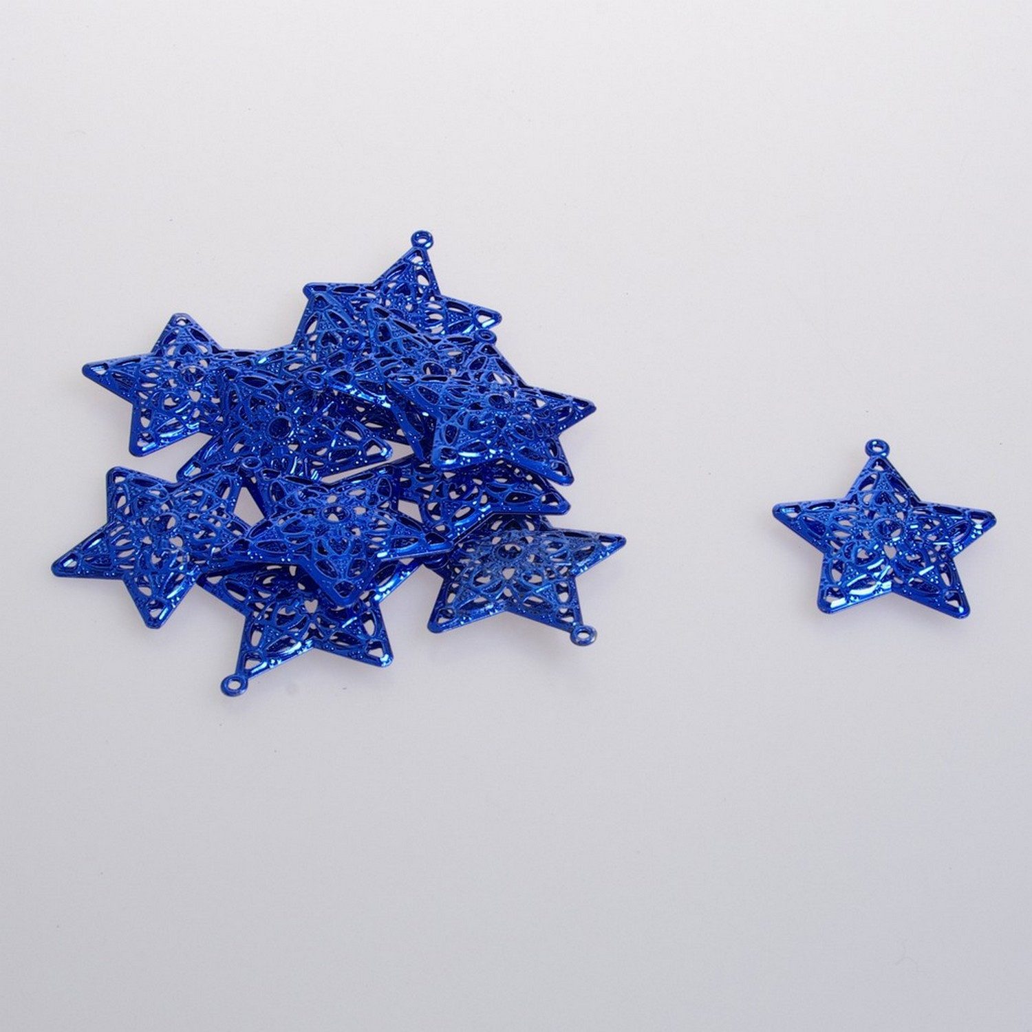 Deko AS Dekoobjekt Metallsterne zum Hängen - blau - 4,5 cm - 12 Stück - 92015 70