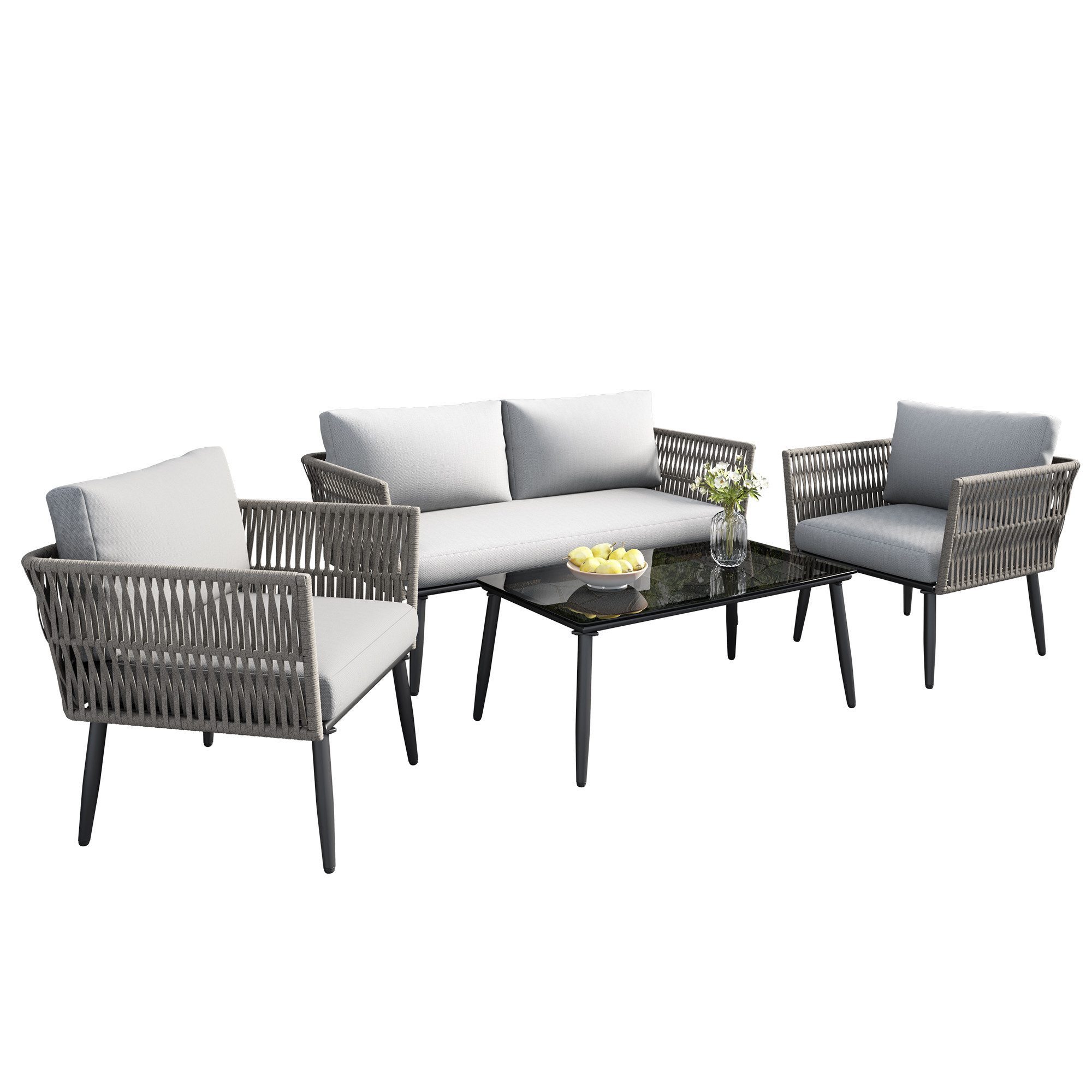 HAUSS SPOLE Gartenlounge-Set Gartenmöbel-Set mit Kissen, günstig online kaufen