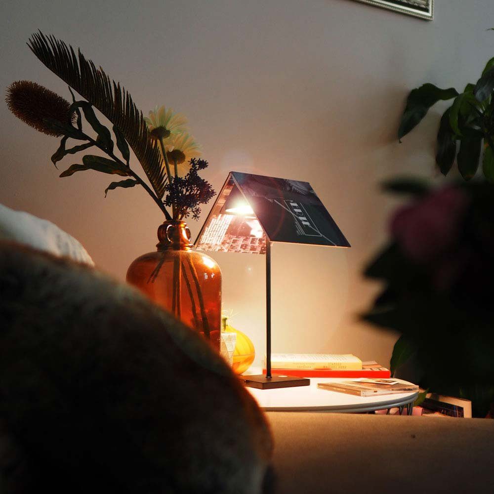 s.luce Touchdimmer mit Weiß-Matt LED Warmweiß Tischleuchte Weiß Buchständer Matt, Tischleuchte Sensor Book &