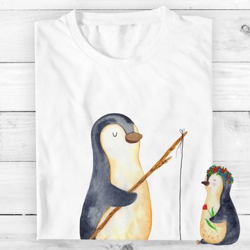 Mr. & Mrs. Panda T-Shirt Pinguin Angler - Weiß - Geschenk, Lustiges T-Shirt, verträumt, Sprüch (1-tlg)