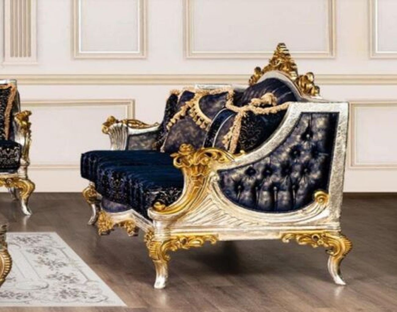 JVmoebel 3-Sitzer, Schwarzer Chesterfield Dreisitzer Klassisches Neu luxus Design Sofa