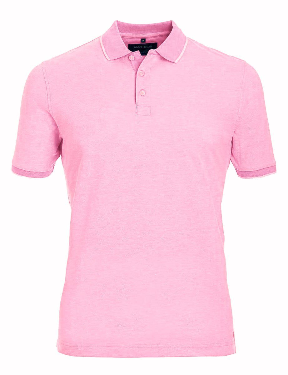 MARVELIS Poloshirt Poloshirt - Casual Fit - Polokragen - Einfarbig - Rosa (1-tlg)