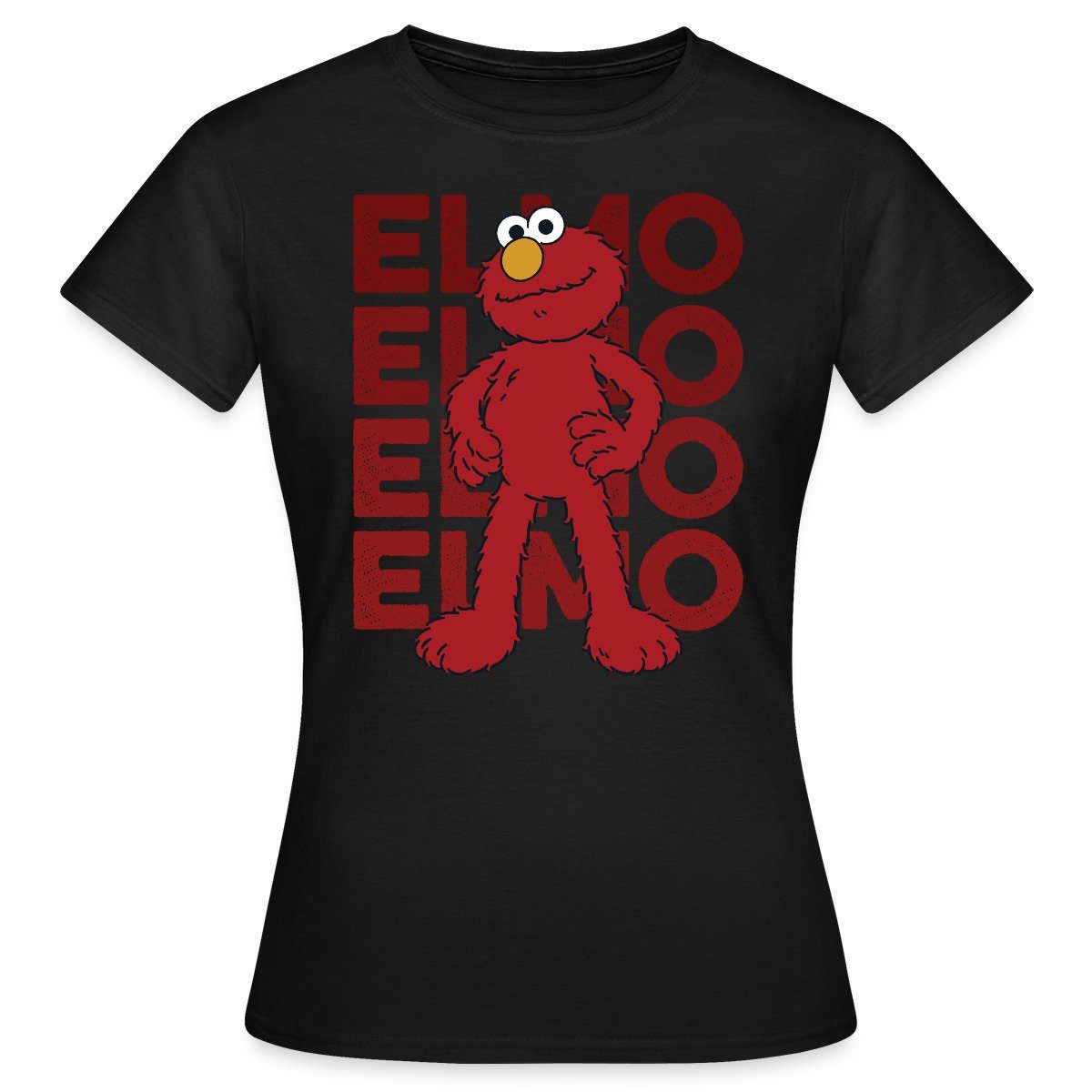 Spreadshirt T-Shirt Sesamstraße Elmo Pose Frauen T-Shirt (1-tlg)