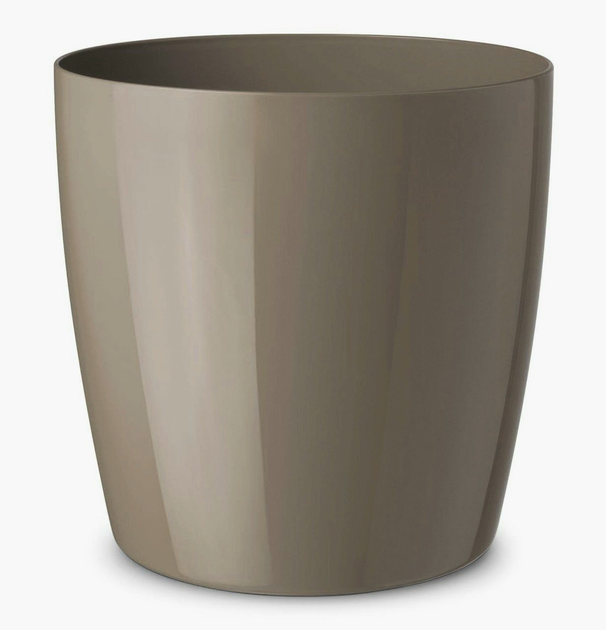 Blumentopf Kunststoff-Pflanztopf “Teramo” rund, taupe hochglänzend