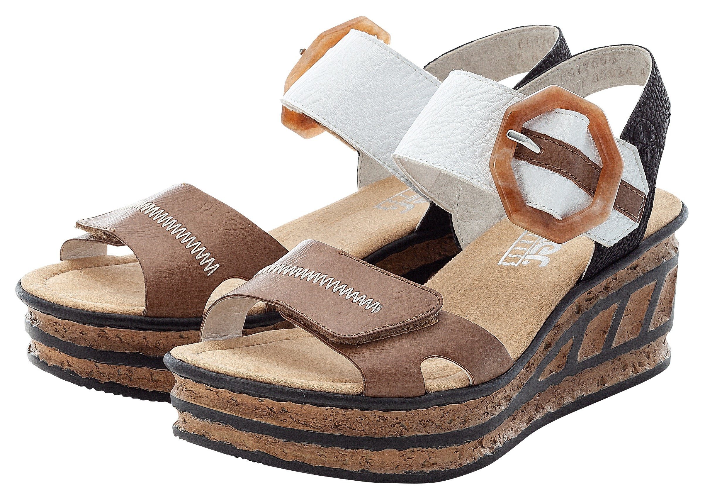 Rieker Sandalette, Sommerschuh, Sandale, Keilabsatz, im modischen Look