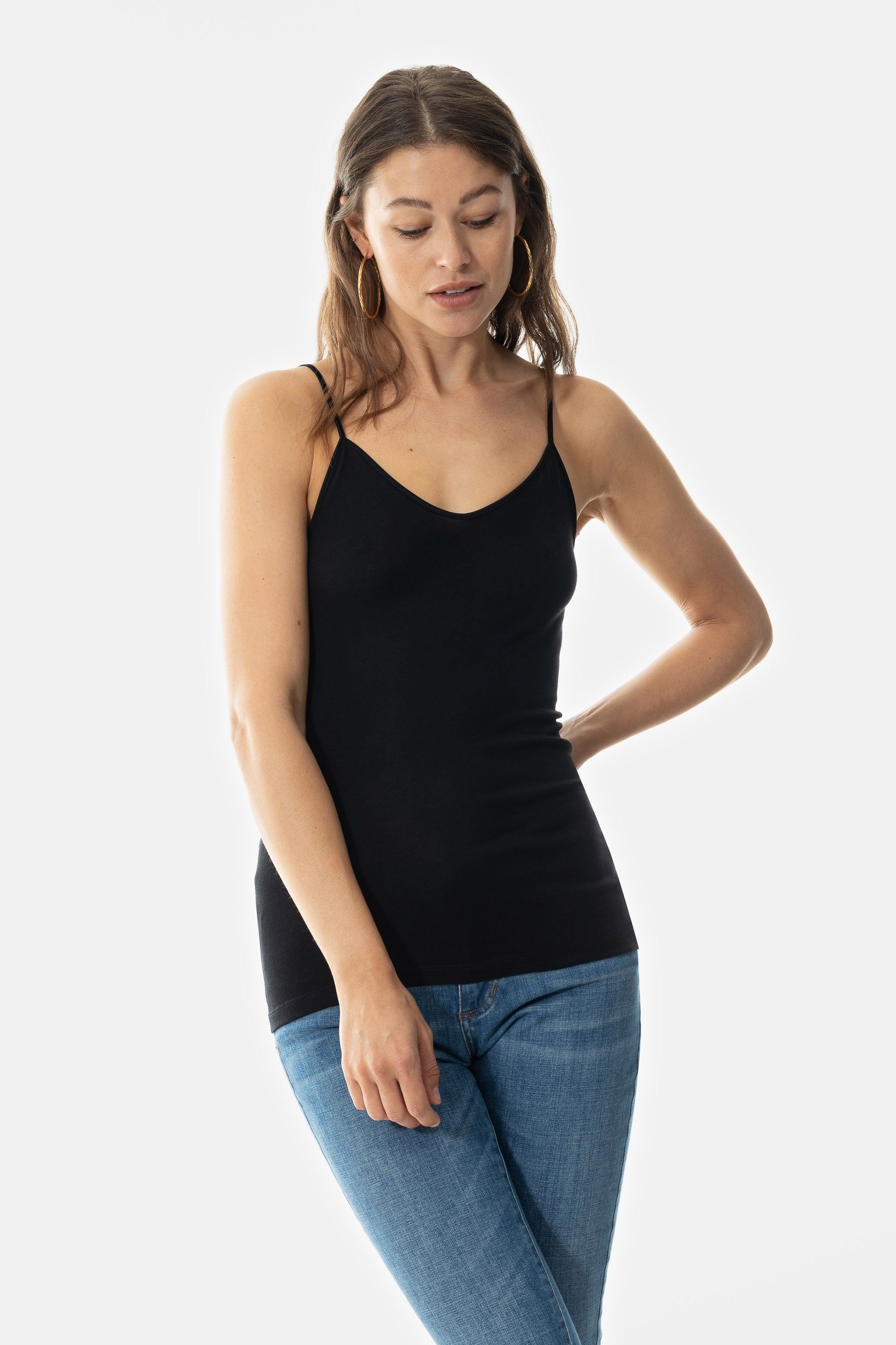 Mey Spaghettitop Mey Damen Spaghetti-Top Serie Noblesse Uni (1-tlg) Softes Basic Unterhemd, dünne Träger, Baumwolle