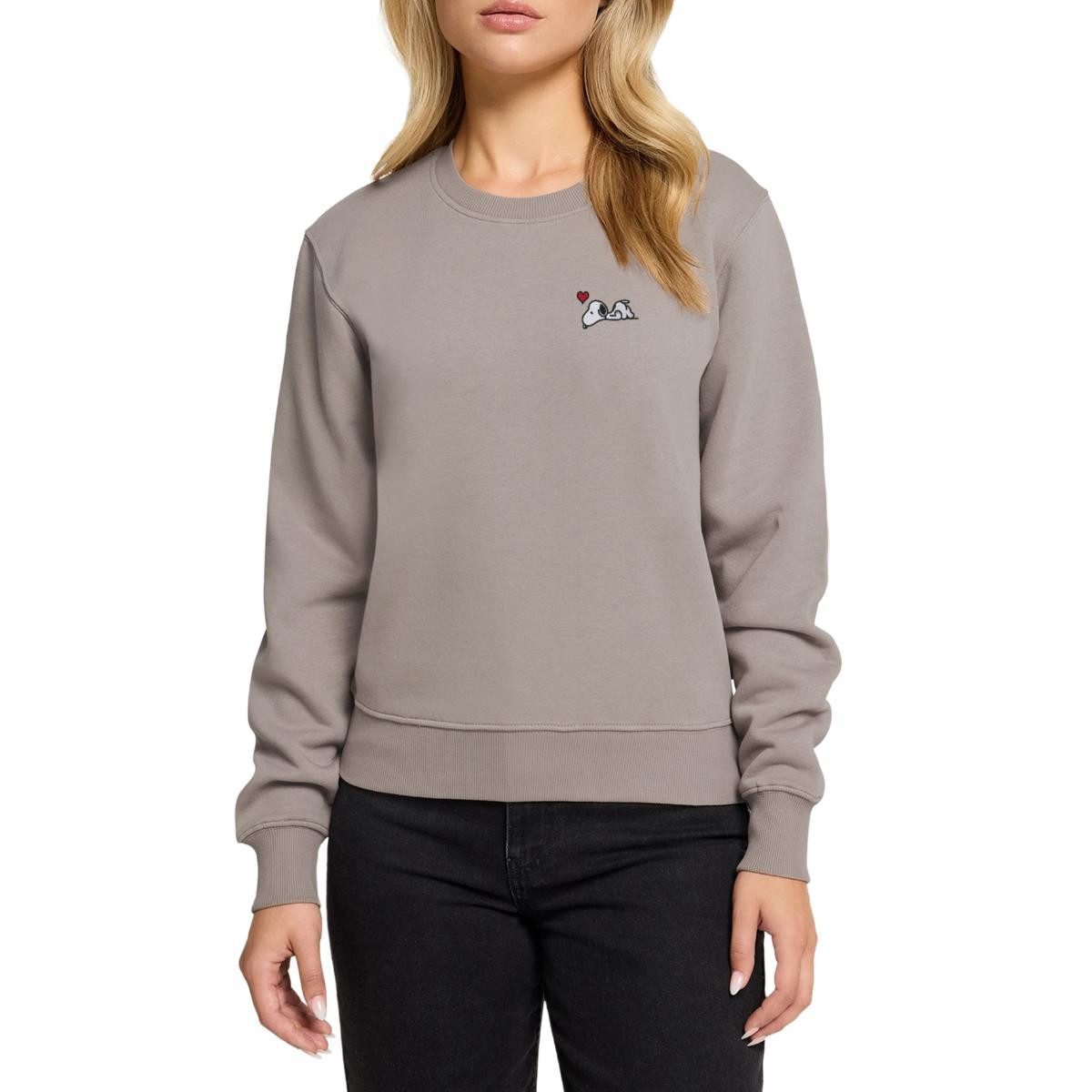 Spreadshirt Sweatshirt Peanuts Snoopy Liebe Herz Love Stick Damen Premium Pullover (1-tlg)