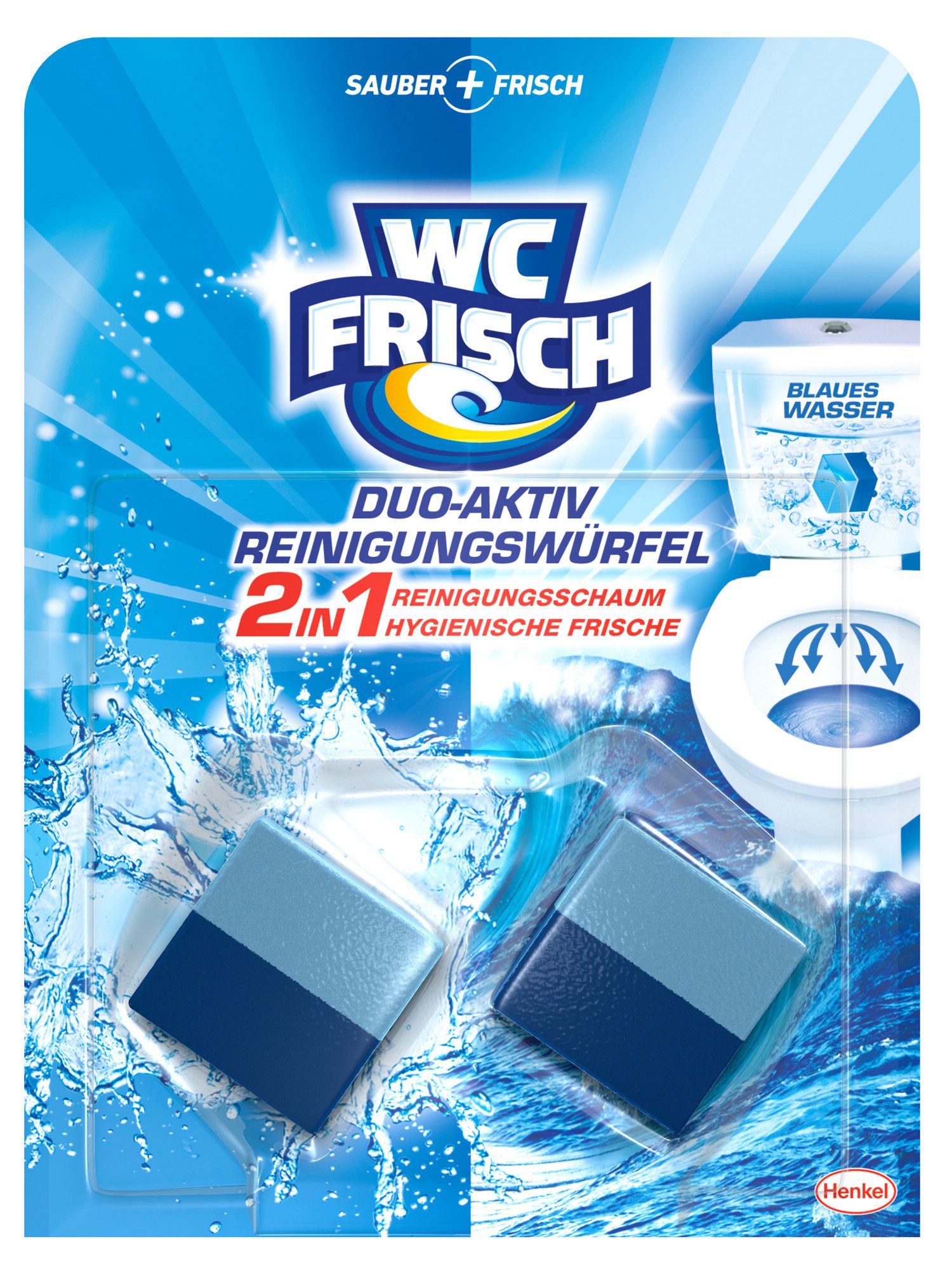 WC Frisch Duo Aktiv Reinigungswürfel für Wasserkästen WC-Reiniger (Doppelpack, [2-St. für hygienische Frische & Kalkschutz)