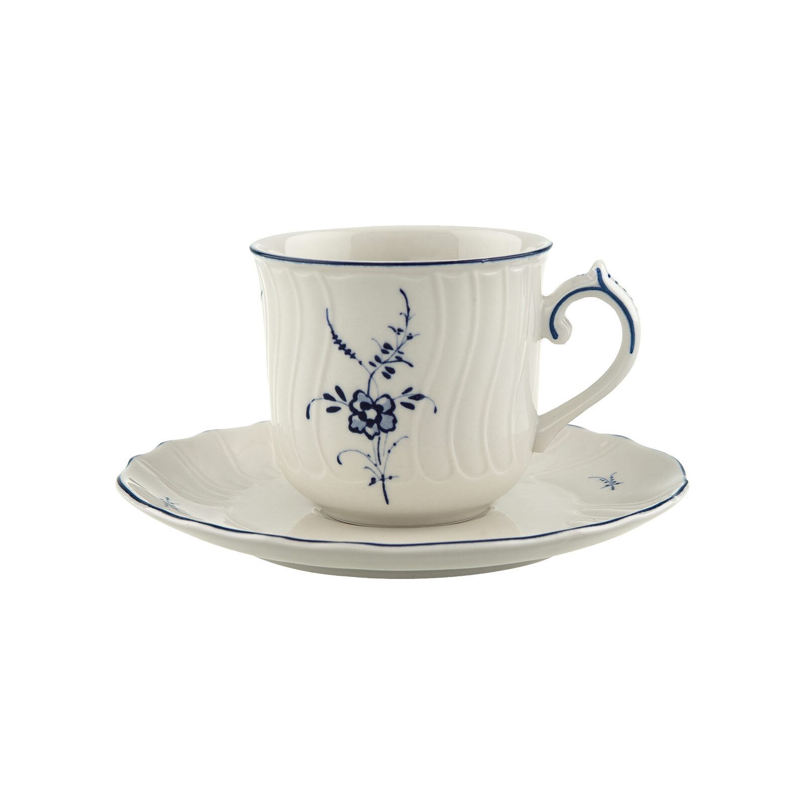 Villeroy & Boch Tasse Vieux Luxembourg Kaffeetasse mit Untertasse 120 ml, 1-tlg., Porzellan