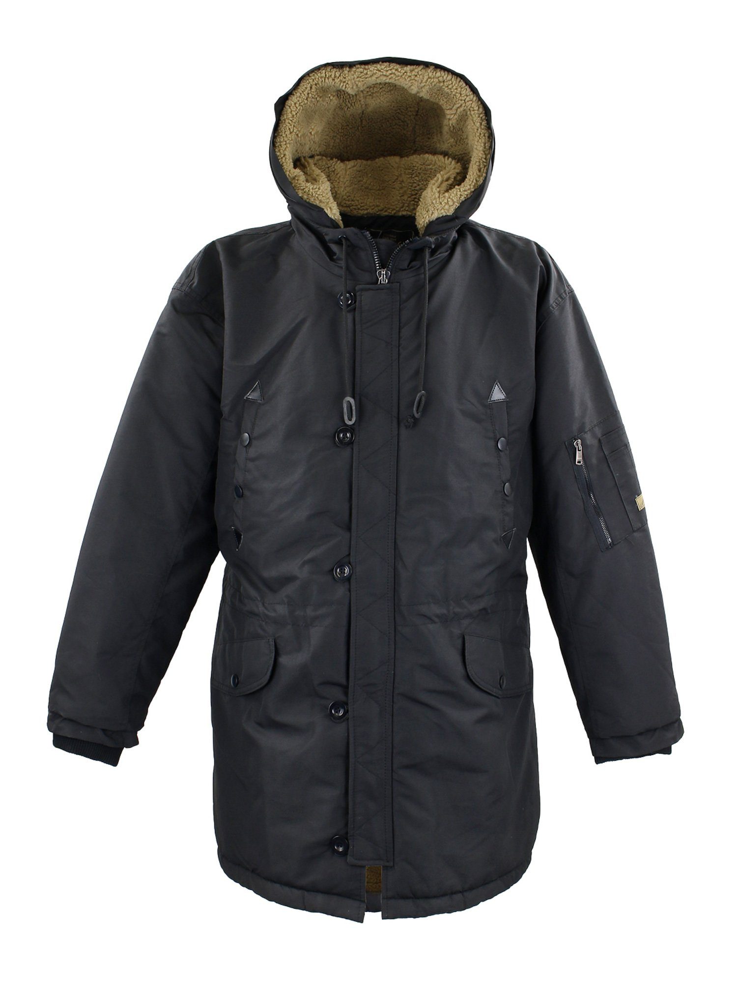 Lavecchia Winterjacke Übergrößen und abnehmbarer - Winddicht Kapuze Jacke Regenabweisend mit gefütterterter & schwarz LV-701